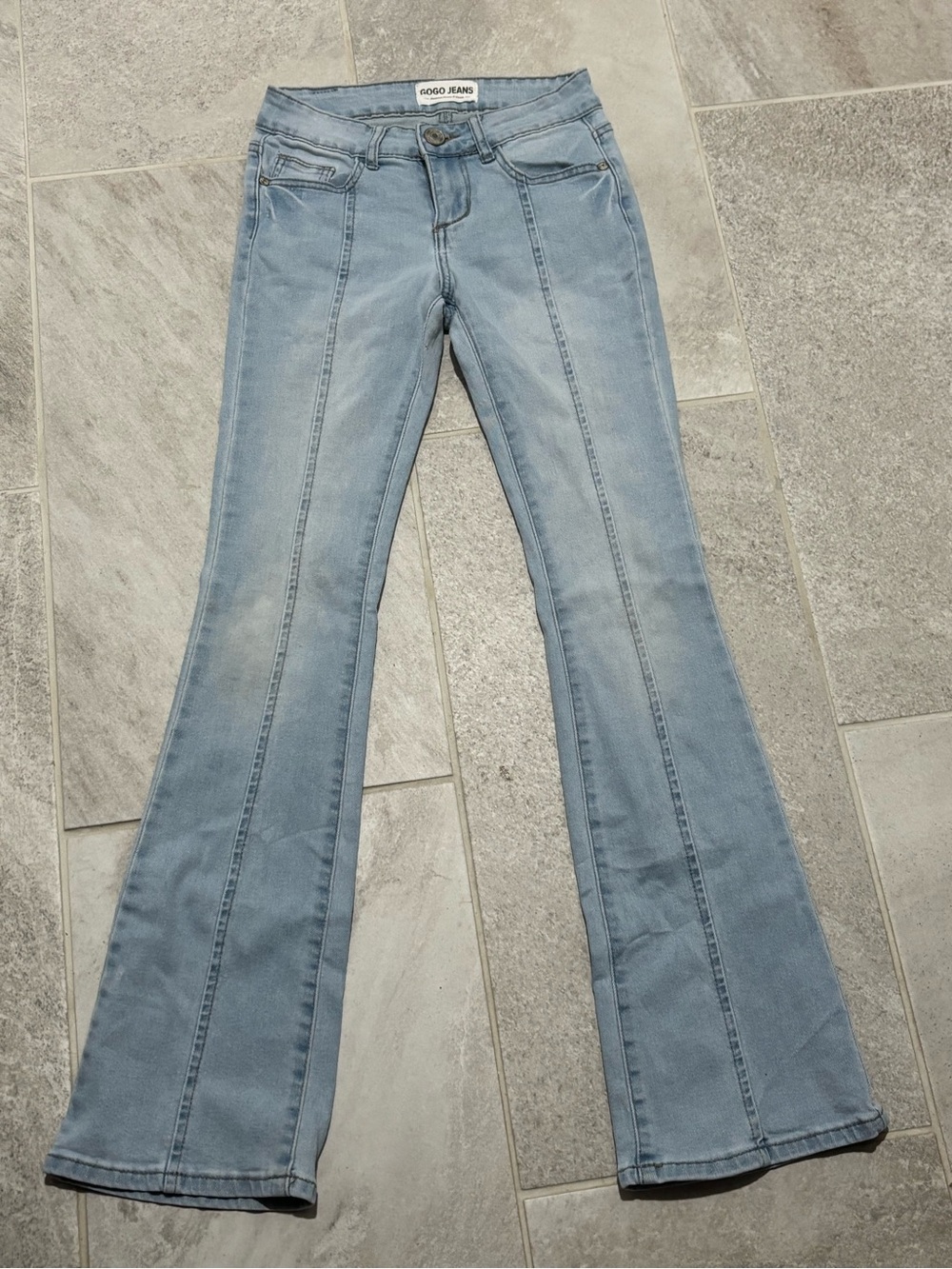 GOGO Light Blue Flare Jeans with Center Seams